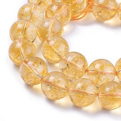 Natural Citrine Beads Strands&nbsp;G-E326-12mm-01