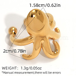 304ステンレススチールクリップオンイヤリング  イカ  ゴールドカラー  15.8x20mm&nbsp;WG1F46C-01