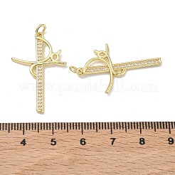 Brass Micro Pave Clear Cubic Zirconia Pendants&nbsp;KK-K420-05G
