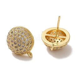 Rack Plating Brass Micro Pave Cubic Zirconia Studs Earrings Findings&nbsp;KK-A231-01G