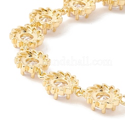 Clear Cubic Zirconia Sun Link Chains Bracelet&nbsp;BJEW-I301-11G