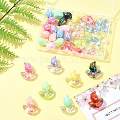 48Pcs 2 Styles UV Plated Acrylic Beads&nbsp;SACR-FS0001-37