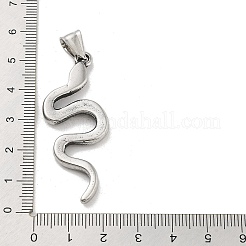 304ステンレススチール製ビッグペンダント  アンティークシルバー  ヘビ  50x20x4mm  穴：8x5mm&nbsp;STAS-M336-02B-AS