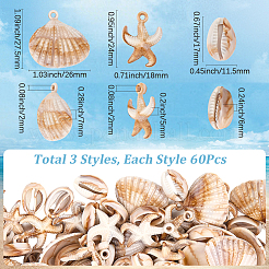180Pcs 3 Style Ocean Theme Opaque Acrylic Pendants&nbsp;OACR-SP0001-54
