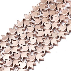 電気メッキ磁気無し合成ヘマタイトビーズ連売り  マットなスタイル  クラウン  ミックスカラー  6.5x8x3mm  穴：1mm  約82~84個/連  14.96インチ〜15.75インチ（38~40cm）&nbsp;G-S372-002-02
