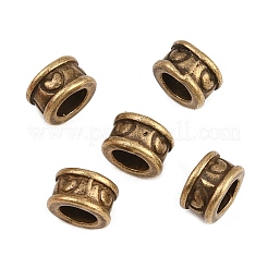 チベット風合金ヨーロピアンビーズ  大穴ビーズ  コラム  アンティークブロンズ  8x4.5mm  穴：4.5~5mm&nbsp;K0P5H071