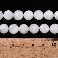 天然レインボー ムーンストーン ビーズ 連売り  ファセット加工を施した丸型  9~10mm  穴：0.9mm  約19~20個/連  7.40~7.80''（18.8~19.8センチメートル）&nbsp;G-S345-10mm-36