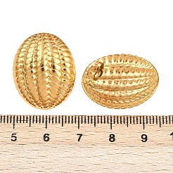 304 Stainless Steel Textured Oval Stud Earrings&nbsp;EJEW-I320-21G-04