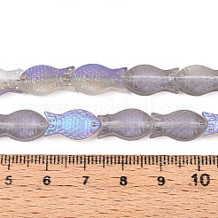 つや消しガラスビーズ連売り  魚  アザミ  15x8.1x5mm  穴：0.9~1mm  約55個/連  25.59''（65センチメートル）&nbsp;X-GLAA-T023-40C-04