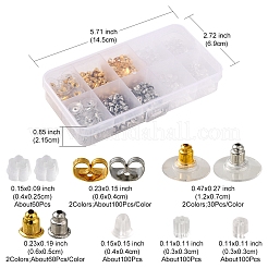 740Pcs 10 Style Brass & Iron & Plastic Ear Nuts&nbsp;DIY-YW0006-34