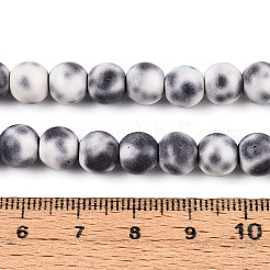 合成ターコイズラウンドビーズ連売り  染め  濃いグレー  8mm  穴：0.9~1.2mm  約49~50個/連  13.78~14.17''（35~36センチメートル）&nbsp;TURQ-T004-14C
