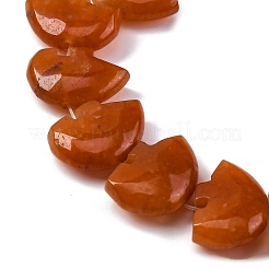 天然石レッドアベンチュリンビーズ連売り  ズニベア  12~13x18.5~19.5x6~6.5mm  穴：1mm  約28~33個/連  12.99~16.54インチ（33~42cm）&nbsp;G-F783-G01-01