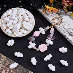 50Pcs UV Plating Iridescent Acrylic Bead&nbsp;OACR-GO0001-02