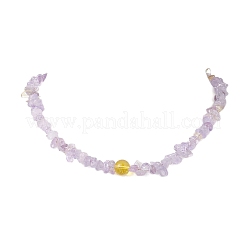 Natural Ametrine Chip Beaded Necklaces&nbsp;NJEW-JN05509