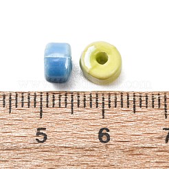 手作りの陶器ビーズ  コラム  光沢釉の磁器  ミックスカラー  6.5x4.5mm  穴：1.6mm&nbsp;PR-CBA139-02M