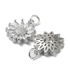 Rack Plating Brass Clear Cubic Zirconia Pendants&nbsp;KK-B078-01P
