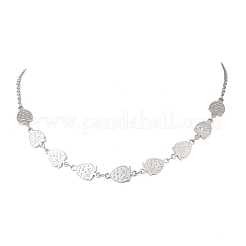 304 Stainless Steel Strawberry Link Chain Necklaces for Women&nbsp;NJEW-JN05804-02
