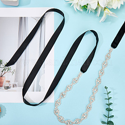 Metal Full Crystal Rhinestone Horse Eye Bridal Waist Belts for Wedding Dress&nbsp;AJEW-WH20080-65F-S