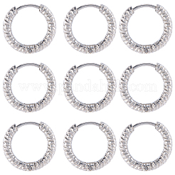 24Pcs 303 Stainless Steel Textured Hoop Earrings for Women&nbsp;EJEW-SC0001-78