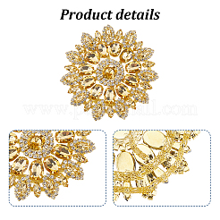 鉄のラインストーンとガラスのカボション  花  きいろ  110x7.5mm&nbsp;FIND-WH0366-419B
