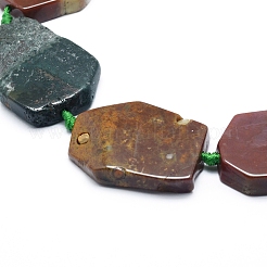 天然石インディアン瑪瑙ビーズ連売り  フラットスラブビーズ  ナゲット  28~40x24~34x7~8mm  穴：2mm  約10個/連  15.35インチ（39cm）&nbsp;G-L551A-03