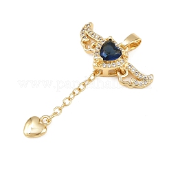 Brass Micro Pave Cubic Zirconia Pendants&nbsp;KK-B161-12G-02