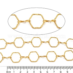 10m イオンプレーティング(IP) 304 ステンレススチール 六角形&無限リンクチェーン  溶接されていない  スプールで  18KGP本金メッキ  14.5~17.5x6~17x1.3~1.5mm&nbsp;CHS-G034-07G