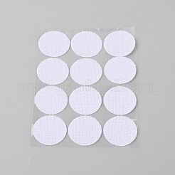 フラットラウンドいコインフックアンドループ自己接着剤  ファスナードットテープフックループテープ  ホワイト  25x1.5mm  500のペア/セット&nbsp;PJ-TAC0003-02A