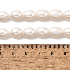 天然養殖淡水パールビーズ連売り  ライス  グレード5 A  ホワイト  8~9mm  穴：0.7mm  約35~36個/連  13.39''~13.98''（34~35.5センチメートル）&nbsp;PEAR-I007-01F-05A