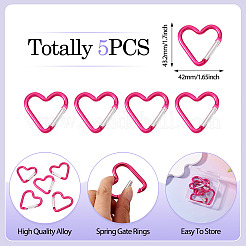 5Pcs Zinc Alloy Spring Gate Rings&nbsp;FIND-TA0009-73H