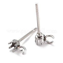 Non-Tarnish 304 Stainless Steel Stud Earring Settings&nbsp;LS-STAS-B004-02P-A