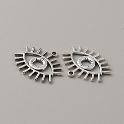 チベットスタイル亜鉛合金のペンダント  中空  目  アンティークシルバー  22x25.5x1.5mm  穴：1.6mm&nbsp;FIND-CJC0003-91AS