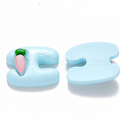 樹脂カボション  ニンジンと文字h  ライトブルー  20x17x6mm&nbsp;CRES-N022-32C