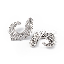 Clear Cubic Zirconia Wing Stud Earrings&nbsp;EJEW-L234-075P