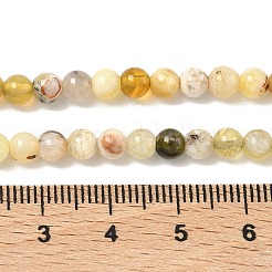 天然石イエローオパールビーズ連売り  ラウンド  4~4.5mm  穴：0.5mm  約94個/連  15.16インチ（38.5cm）&nbsp;G-I213-18-4mm