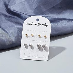 ディスプレイアクセサリー台紙  ピアスに使用  長方形  ホワイト  9x5.75x0.03cm  穴：6mm&nbsp;CDIS-FG0001-46