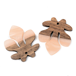 Opaque Resin & Walnut Wood Pendants&nbsp;RESI-S389-051A-C02