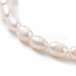 Grade A Natural Pearl Beaded Bracelets with Brass Spring Ring Clasps for Women&nbsp;X-BJEW-JB08037