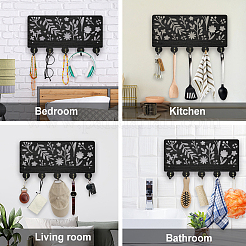 Wood & Iron Wall Mounted Hangers&nbsp;HJEW-WH0055-100