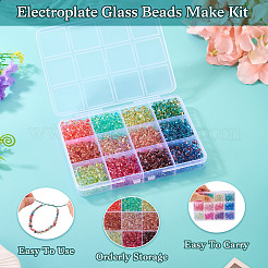 180G 12 Colors 6/0 Gradient Color Glass Seed Beads&nbsp;SEED-TA0001-63