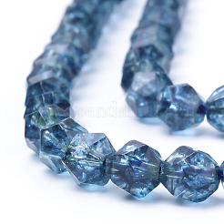 天然石クオーツクリスタルビーズ連売り  スターカットラウンドビーズ  多面カット  染め  7.5~8x6.5~7mm  穴：1.5mm  約46個/連  15.5インチ&nbsp;G-S149-40-8mm
