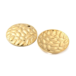 304ステンレスペンダント  フラットラウンドのチャーム  14KGP本金メッキ  16x2mm  穴：1.4mm&nbsp;STAS-L022-186G