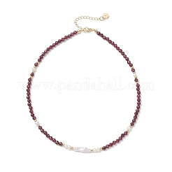 Natural Mixed Stone Faceted Round Beaded Necklaces&nbsp;NJEW-JN05461
