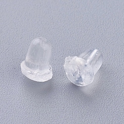 プラスチック製ピアスキャッチ  ピアスバックキャッチ  透明  5x4mm  穴：0.7mm&nbsp;KY-G006-04-G