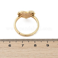 Adjustable Brass Micro Pave Cubic Zirconia Rings&nbsp;RJEW-S400-03G