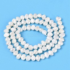 天然バロックケシパールビーズ連売り  培養された淡水パールビーズ  研磨両側  乳白色  4~5.5x4~6.5x2~4.5mm  穴：0.6mm  約83~85個/連  14.17~14.37インチ（36~36.5cm）&nbsp;PEAR-N014-04M