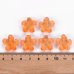 透明なアクリルビーズ  多面カット  花  ダークオレンジ  18.5x18.5x5.5mm  穴：1.2mm  約470個/500g&nbsp;TACR-S154-32B-84