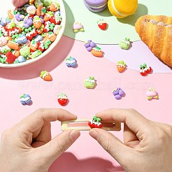 不透明な樹脂カボション  模造食品  フルーツアイスクリーム  ミックスカラー  12.5~15.5x11~16x6~7.5mm&nbsp;RESI-CJC0023-16