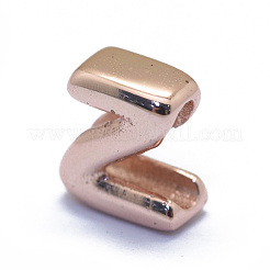 925スターリングシルバーヨーロピアンビーズ  大穴ビーズ  文字L  ローズゴールド  文字.z  7.5x7x3.5mm  穴：5.5x2mm&nbsp;STER-E064-01Z-RG
