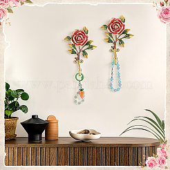 合金エナメルフックハンガー  壁掛けフック  ネジ付き  花  150x100x41mm&nbsp;DIY-WA0001-33